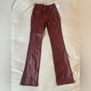 Faux Leather Flare Pants